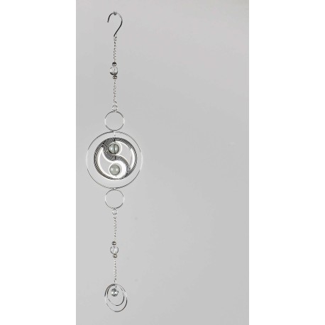 Hänger Yin-Yang Edelstahlmix silber 58 cm