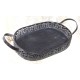 Tablett Zinkgrau oval 34 cm