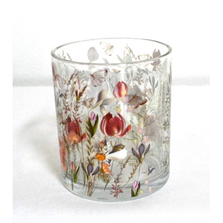 Windlicht Wiesenblumen 10 cm