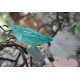 Vogel mit Feder in rose /  weiß 11 cm