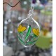 Osterei zum hängen in transparent mit roter Blüte 6 cm