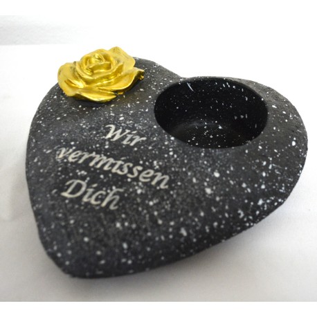 Grabschmuck Deko-Herz 20 cm schwarz