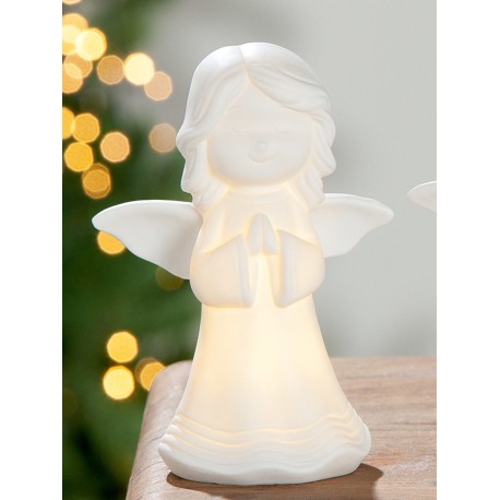 Engel Lisa aus Keramik mit LED Beleuchtung