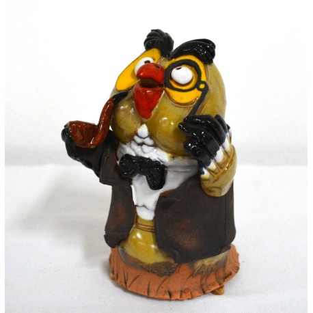 Räucherfigur Eule mit Pfeiffe