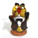 Räucherfigur Eule mit Pfeiffe