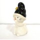 Katze sitzend mit schwarzer Mütze 18 cm