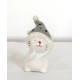 Katze sitzend mit grauer Mütze 11 cm