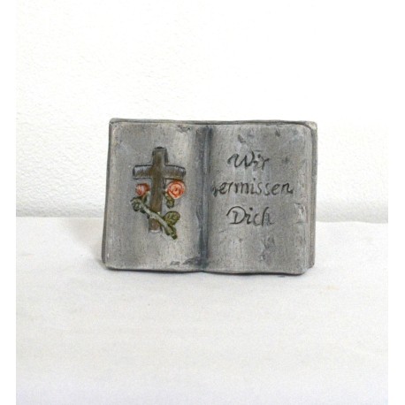 Grabschmuck Deko Buch 10 cm