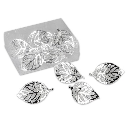 Deko Blatt 6 er Set silber