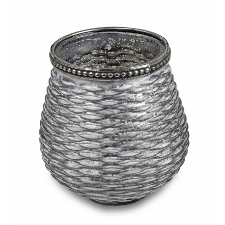 Windlicht grau Vintage 13 cm