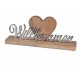 Willkommen Alu-Mango-Holz 36 cm