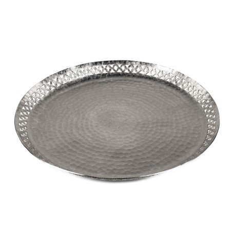 Tablett silber rund 36 cm Alu
