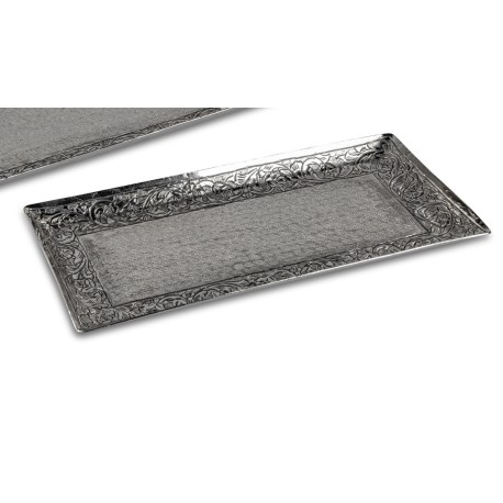 Tablett silber rechteckig 40 cm Alu