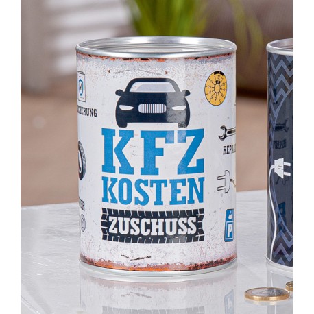 Spardose Schraubermotiv aus Blech