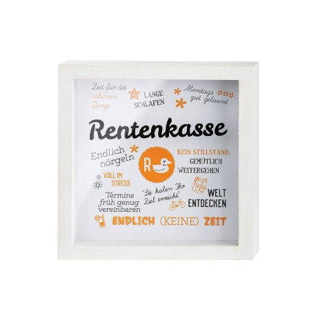 Spardose Rentenkasse MDF 17x17 cm