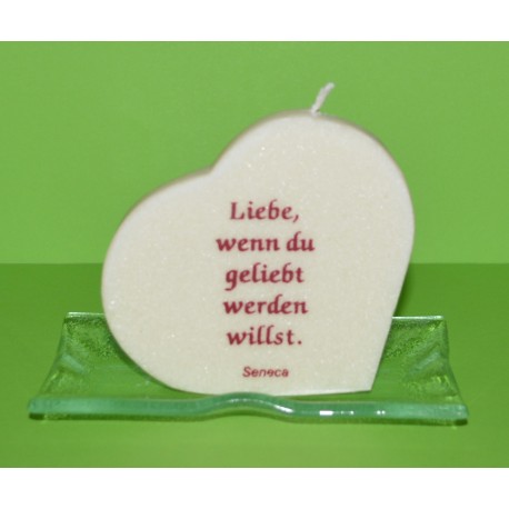 Herz Kerze mit Spruch 9 cm ...Liebe wenn du .....