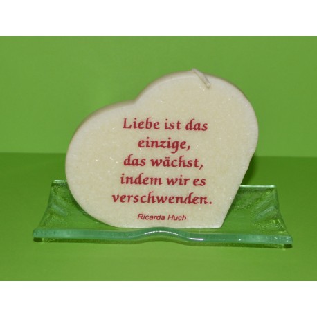 Herz Kerze mit Spruch 9 cm ...Liebe wenn du .....