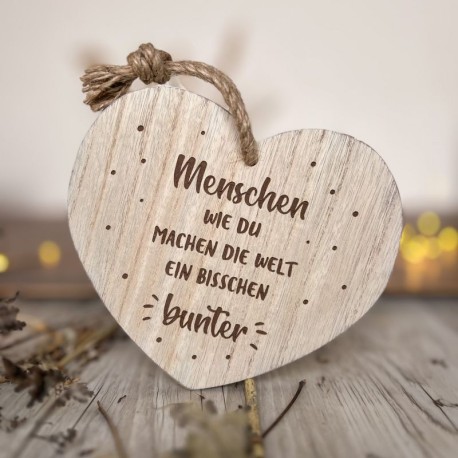 Deko Herz aus Holz Menschen wie du .....