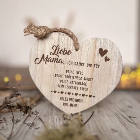 Deko Herz aus Holz Liebe Mama .....