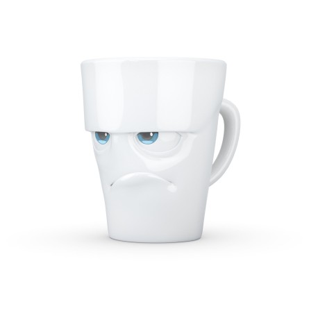 Henkeltasse weiß 350 ml mit Gesicht grummelig Movie