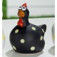 Huhn Chantal schwarz mit Punkten 14 cm