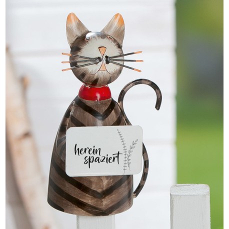 Zaunfigur Katze 22 cm aus Metall