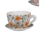 Pflanztasse aus Keramik mit Blumenwiesen bemalt