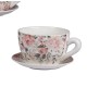 Pflanztasse aus Keramik mit Blumenwiesen bemalt