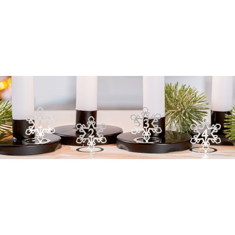 Adventskranz Zahlenset 1-4 für Stabkerzen