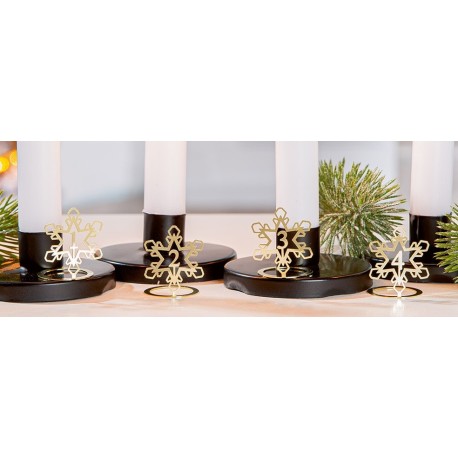 Adventskranz Zahlenset 1-4 für Stabkerzen