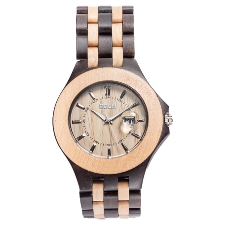 Armbanduhr Olivenholz Lio mit Kunstlederband