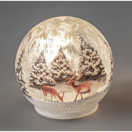 LED Deko Kugel dunkelblau mit Sterne