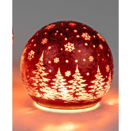 LED Deko Kugel dunkelblau mit Sterne