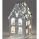 LED Haus silber mit Beleuchtung 16 cm