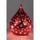 LED Deko Kugel rot 16 cm mit Sterne in Tropfenform