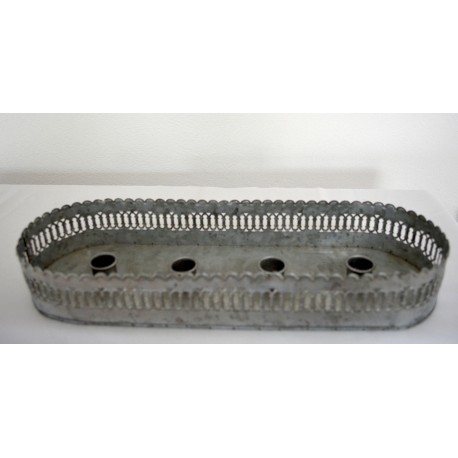 Adventskranzschale Blech mit Stabkerzenhalterung