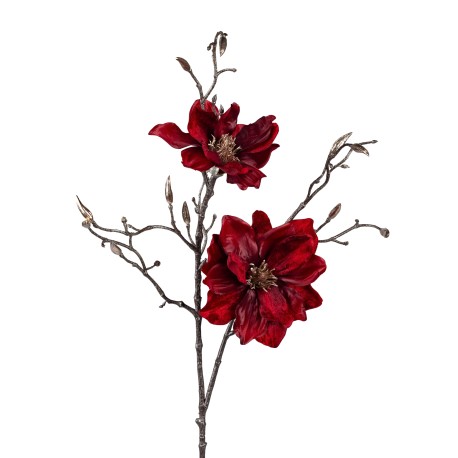 Magnolienzweig rot/gold aus Kunstmaterial