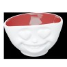 Müslischale weiß aussen/innen rot 500 ml mit Gesicht herzlich