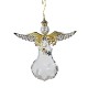Hänger Engel Acryl klar mit goldenen Flügeln