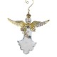 Hänger Engel Acryl klar mit goldenen Flügeln