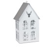 Haus weiß 14x24 cm mit Hirschen im Fenster